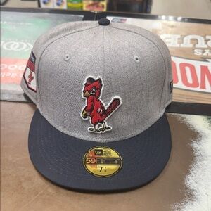 New Era Gray and Black Hat with Red Logo
